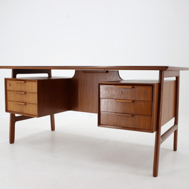 1960s Gunni Omann Model 75 Teak Desk for Omann Jun Møbelfabrik