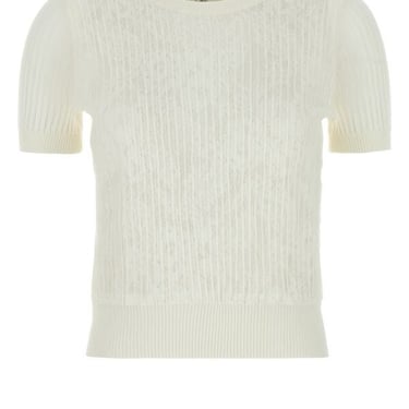 Blumarine Women Ivory Cotton Blend Sweater