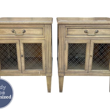 22&quot; Unfinished 1 Drawer 2 Door Henredon Vintage Nightstand Set of 2 #08590