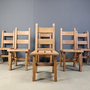 Vintage oak  brutalist dining chairs, 1960s - brutalist dining chairs - vintage dining chairs - oak dining chairs 