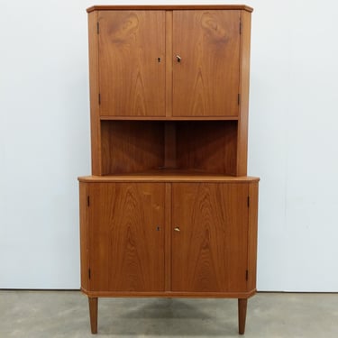Vintage Danish Modern Teak Corner Cabinet 