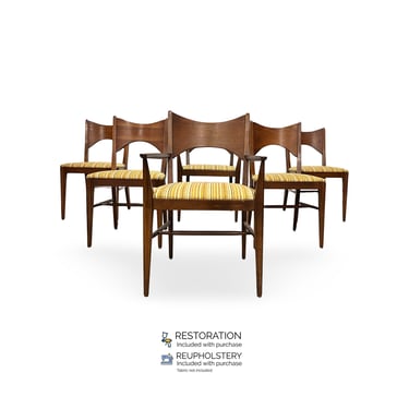 Broyhill Premier Saga Set of 6 Vintage Mid Century Modern Dining Chairs c. 1960s 