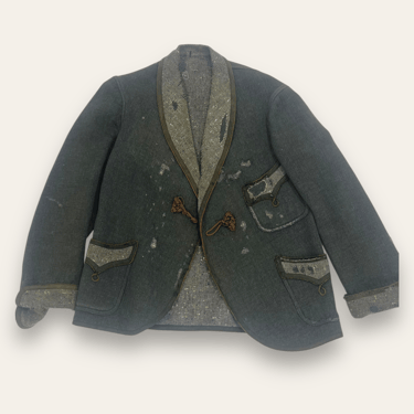 Vintage 1910’s -20’s Distressed Wool Smoking Jacket