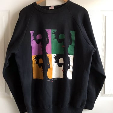 1980s Vintage Alore WARHOL Pop Art Crewneck Sweatshirt Size XL Black The Limited 