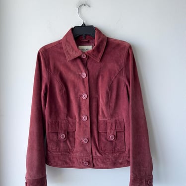 Vintage Cherokee Suede Leather Jacket Brick Red Womens Medium Western 70s 