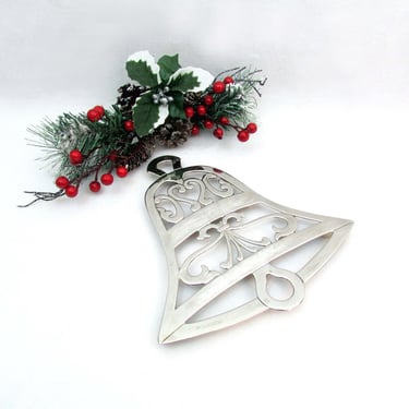 William Adams Silver Plated Christmas Bell Trivet 