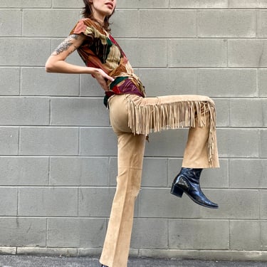 Arden B Suede Fringe Pants