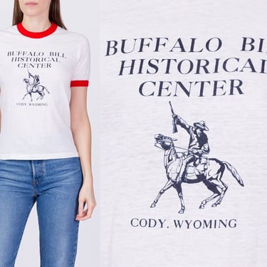 80s Buffalo Bill Historical Center Ringer Tee - Extra Small | Vintage Cody Wyoming Western Museum Graphic T Shirt 