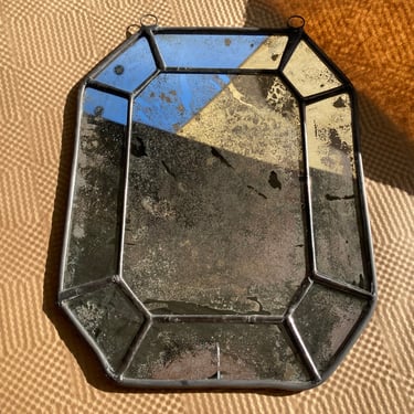 Gem Shaped Antiqued Mirror Stained Glass 
