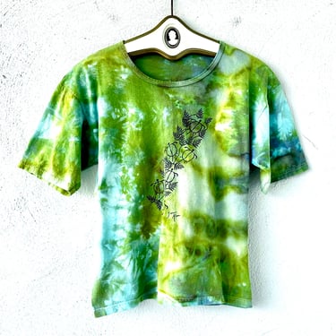 Vintage Hawaiian Honu Sea Turtles Tshirt 1990s Tie Dye Hawaii Fern Leaves Artsy Design T-shirt Top 