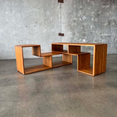 Vintage Oak Modular Shelf Cabinet