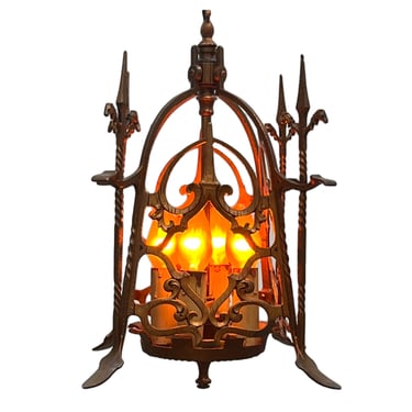 Spanish revival square four light in red brass #2526 