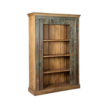 64”w Vintage Carved Frame Bookcase from India by Terra Nova Furniture Los Angeles 