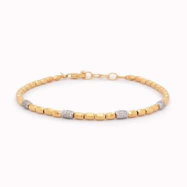 Diamond &amp; Gold Beaded Bracelet