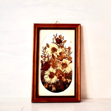 Vintage Herbarium Dried flowers in Wooden Frame Home Decor Vintage Wall Handing 