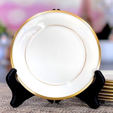 VINTAGE: 8pc Lenox Eternal Bread and Butter Plates - Ivory Porcelain - Tableware - Holidays - Wedding Gold Rings Unbroken Eternal Bond 