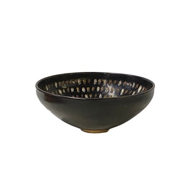 Chinese Brown Black Glaze Drip Drop Pattern Ceramic Bowl Cup Display ws3325E 