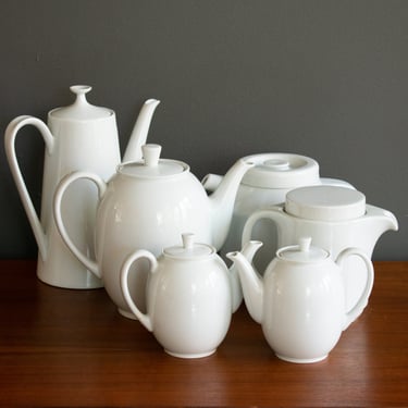 Collection of White Porcelain Coffee Pots