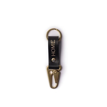 SALE // Double Loop Keychain // Black & Gold