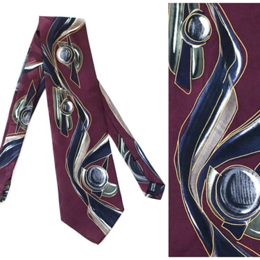 Vintage Burgundy Silk Necktie 