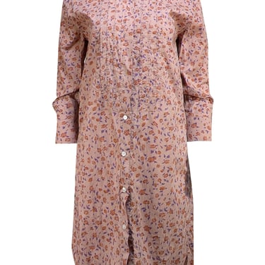 Burberry - Tan Floral Multi Mini Shirt Dress Sz 8