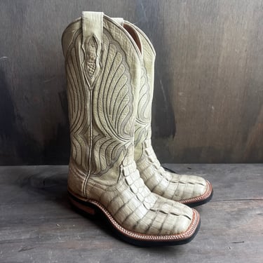 Custom Made Cream Alligator Boots