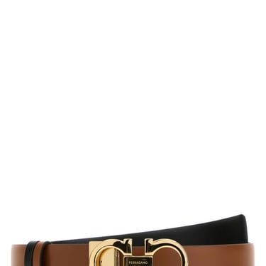 Salvatore Ferragamo Women Light Brown Leather Reversible Belt