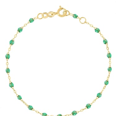 6.7&quot; Classic Gigi Bracelet - Mint + Yellow Gold
