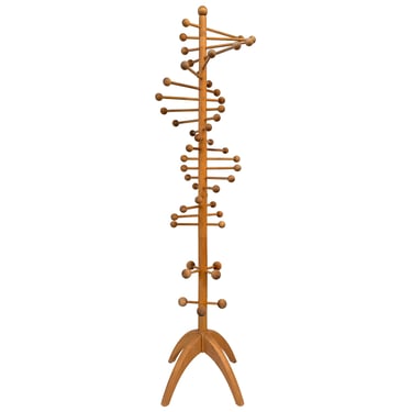 Scandinavian Modernist Wood Coat Rack