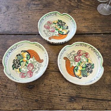 vintage french &quot;au bon maeché&quot; advertising ashtray