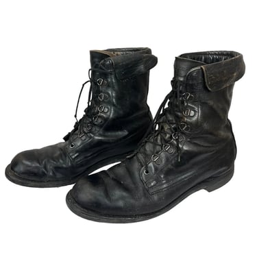Vtg 80s US Military Addison Shoe Co Black Leather Combat Boots 11.5 Army Marines