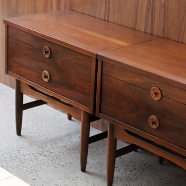 Mid Century Walnut Nightstands