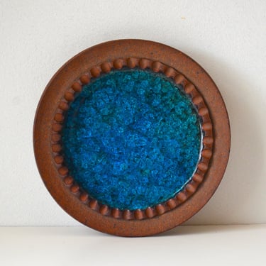 Earthgender Studio Art Pottery Piece with Blue Crazing by Robert Maxwell & David Cressey  - catchall, tray, or ashtray 