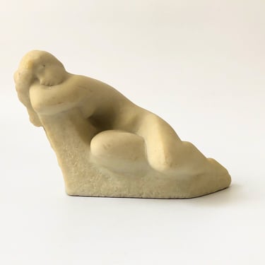 Vintage Resin Reclining Nude Sculpture by Vincent Glinsky 