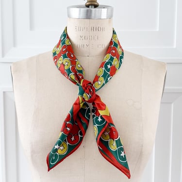 Vintage Scarf Vera Brown Neckerchief 1970's Square Scarf Hair Tie for Handbag Purse Scarf for Neck Vintage Fashion 1960's Scarf 