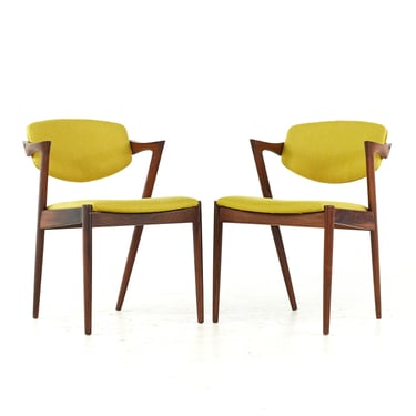 Kai Kristiansen Mid Century Rosewood Z Dining Chairs - Pair - mcm 