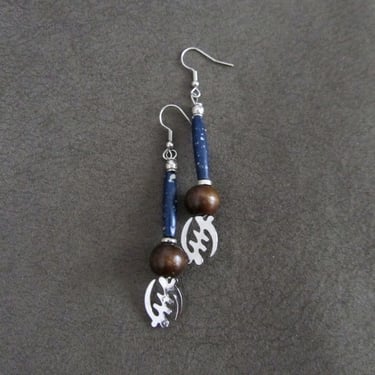 Adinkra symbol earrings, silver Gye Nyame earrings 444 