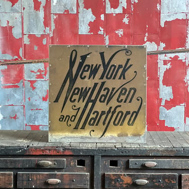 Vintage New York New Haven & Hartford Railroad Sign 