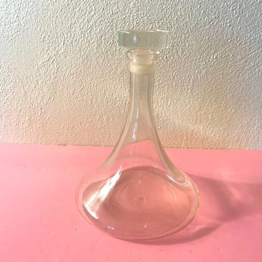 Vintage 1960s Mid Century Modern Clear Glass Decanter 