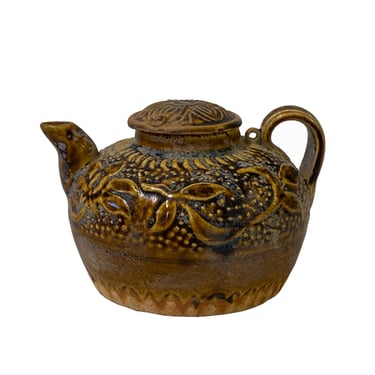 Chinese Ware Brown Glaze Pattern Ceramic Jar Vase Display Art ws2649E 