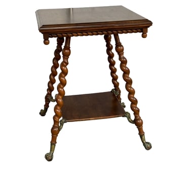 Antique Victorian Center Table w Barley Twisted Legs &amp; Claw Feet EK221-107