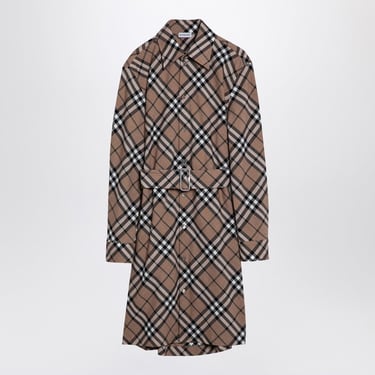 Burberry Check Wool Blend Chemise Dress Women