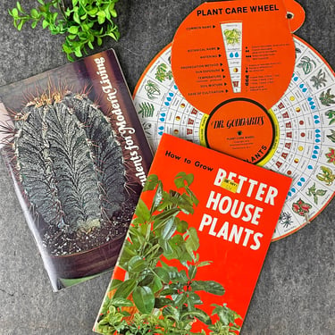 Houseplant care booklets and wheel - 1970s vintage 