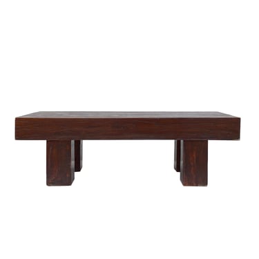 Brown Rectangular Bold Thick Wood Rough Grain Coffee Table Bench cs7282E 