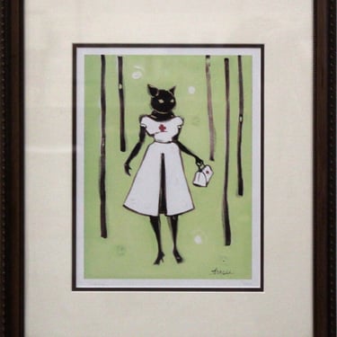 Tracee Mae Miller Who's to Say Cat Nurse Signed Silkscreen 71/250 Framed 