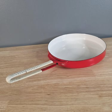 Dansk Kobenstyle Red Enamel Sauce Pan Wrapped Handle 