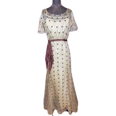 1930s embroidered gown 