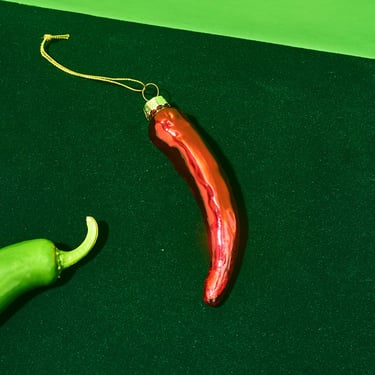 Chili Pepper Glass Ornament