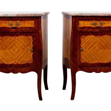 Pair Marble Top Tables