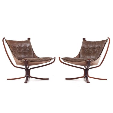 Sigurd Ressell for Vatne Mobler Mid Century Falcon Chair - Pair - mcm 